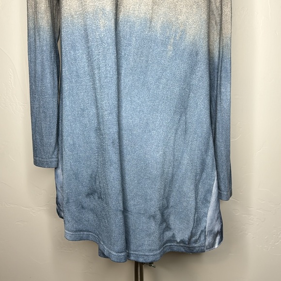 Fleur de Lis Cowl Neck Linen Blend Top Size Medium - Picture 6 of 10